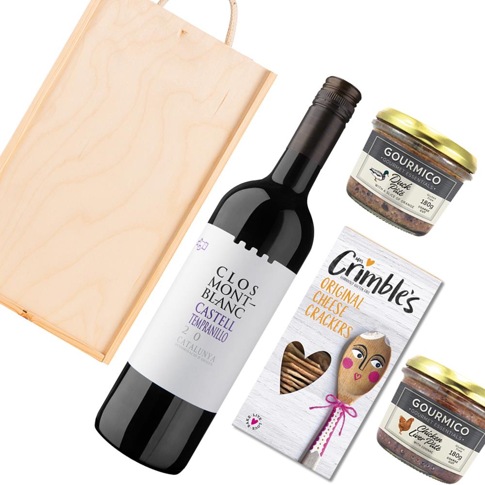 Clos Montblanc  Castell Tempranillo 75cl And Pate Gift Box